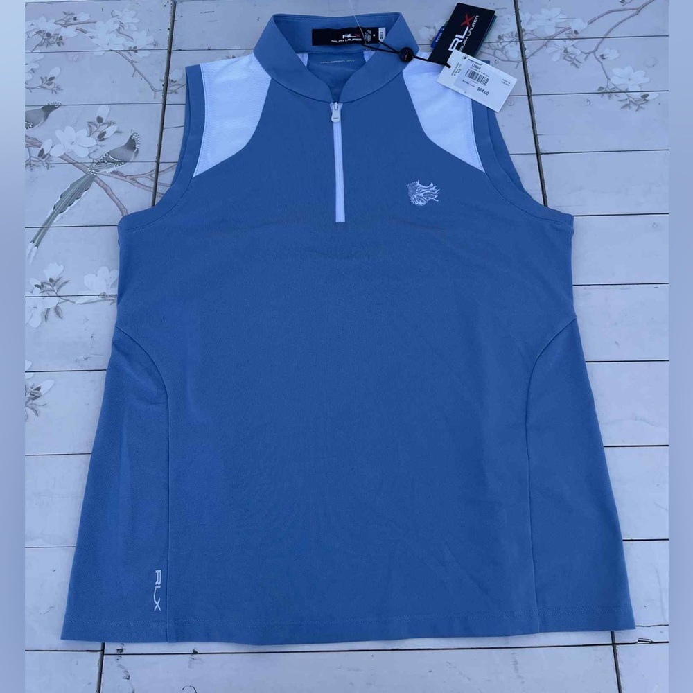 Ralph Lauren Blue and White Sleeveless Tank Top
